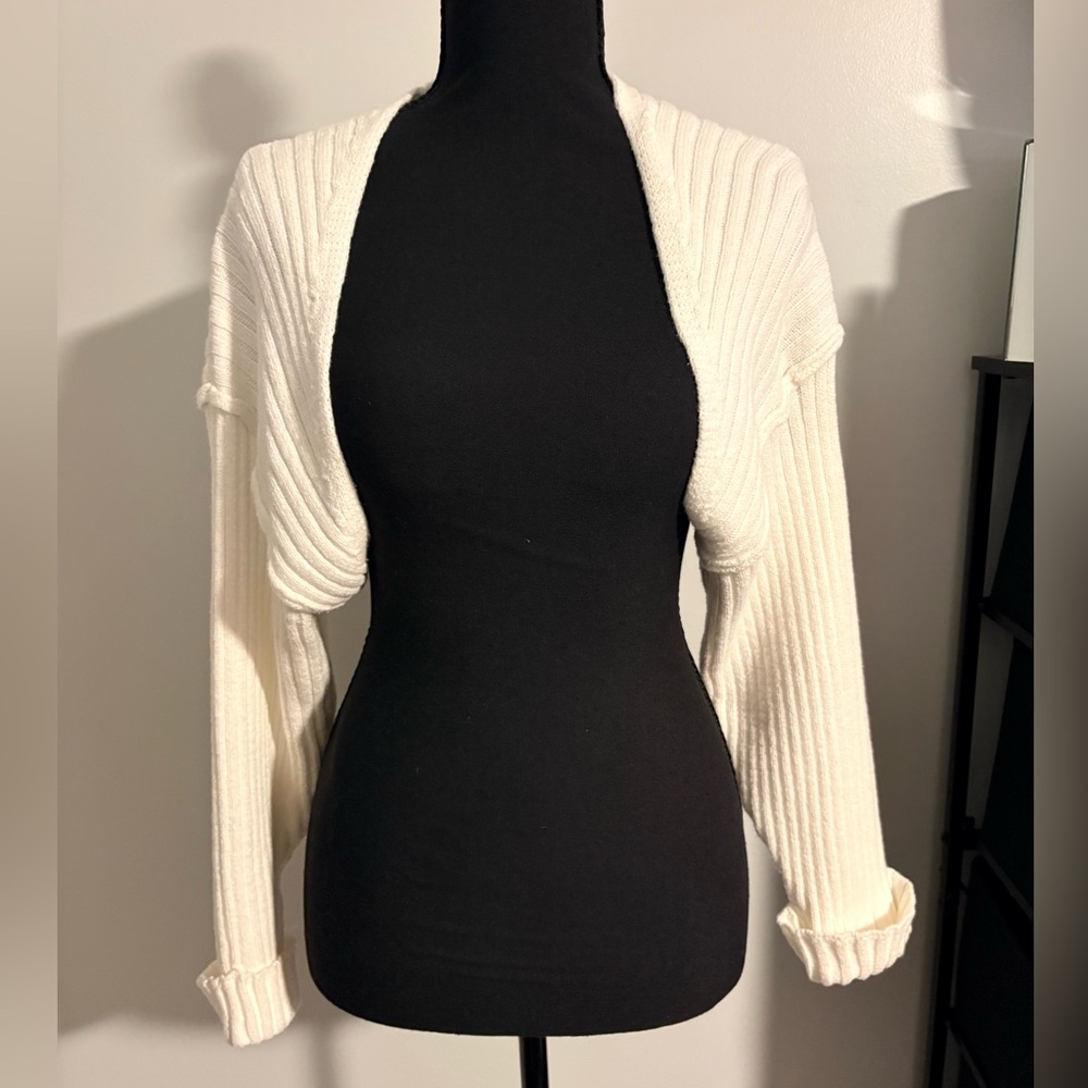 Forever 21 Cream Knit Shrug Cardigan